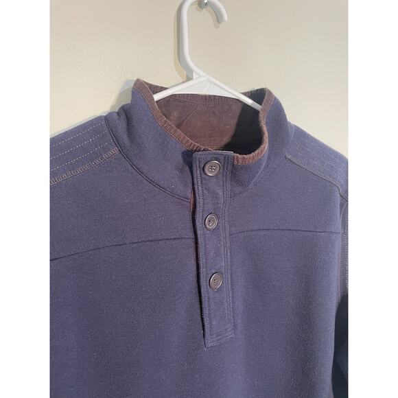 Carbon 2 Cobalt Men’s Pullover Sweater Corduroy Trim Sz XL Cotton Blend Blue - Picture 2 of 7